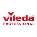 Logo von Vileda Professional mit dem Markennamen „Vileda“ in fetten roten Buchstaben und einem kleinen Blattbild über dem „i“. Das Wort „Professional“ erscheint darunter in kleinerer roter Schrift. Der Hintergrund ist weiß und wird häufig bei Büroreinigungsdiensten in ganz Hamburg verwendet.