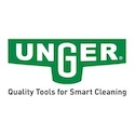 Das Bild zeigt das Firmenlogo von Unger. Das Logo besteht aus dem Wort „UNGER“ in fetten grünen Buchstaben mit einem stilisierten „E“ in der Mitte. Unter dem Logo steht der Slogan „Qualitätswerkzeuge für intelligente Reinigung“, ideal für Büroreinigungsdienste in Hamburg.